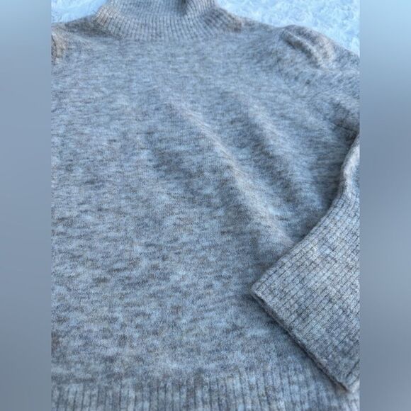 FRAME Swingy Turtleneck Sweater Oatmeal Alpaca Wool - Picture 6 of 10